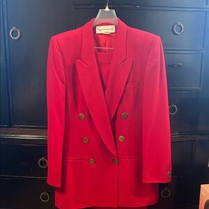 Evan Picone Red Double-Breasted Blazer